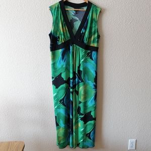 Enfocus floral sleeveless maxi dress